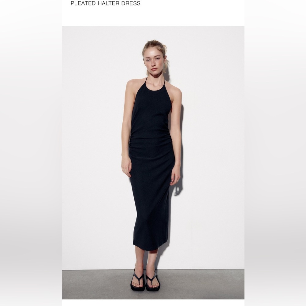 Zara pleated halter dress. NWT. Size Small.